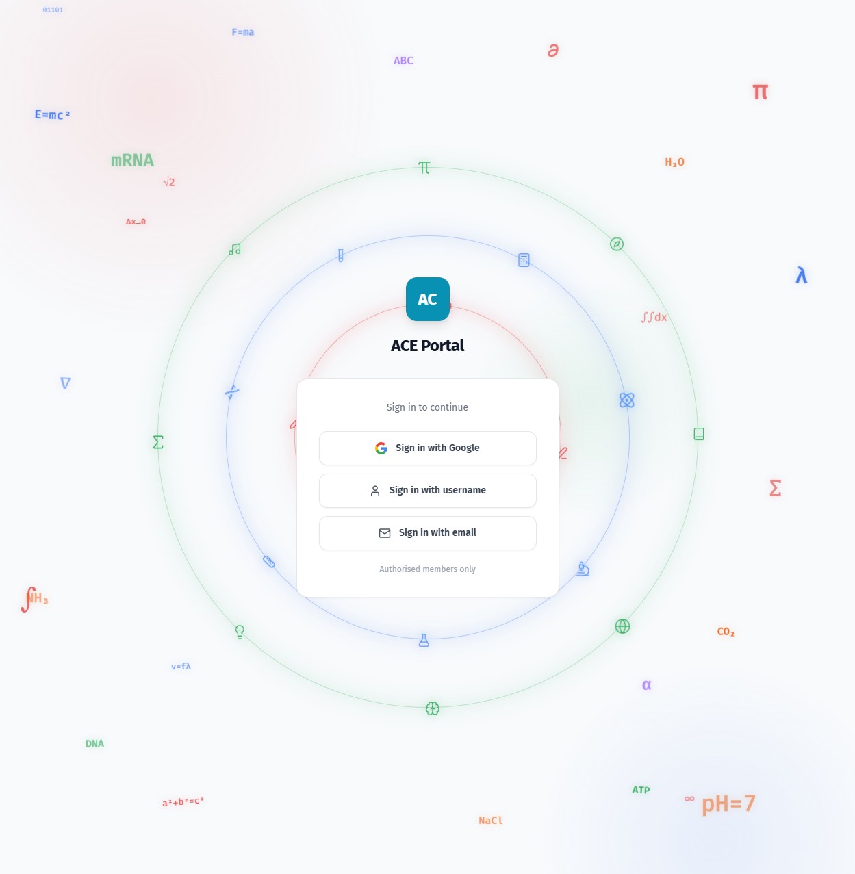 The ACE portal dashboard with activity and financial overview